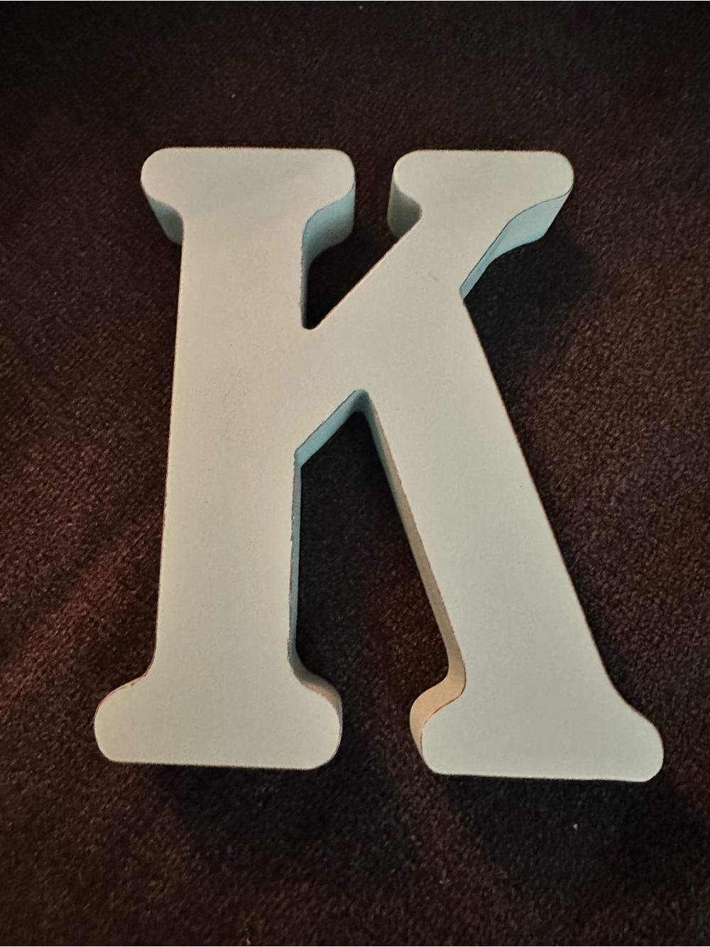 Decorative Wooden Letter K in Light Blue